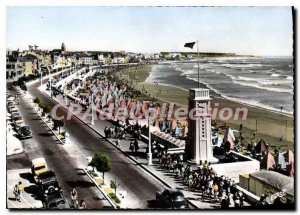 Old Postcard Les Sables D'Olonne The Beach and the new clock