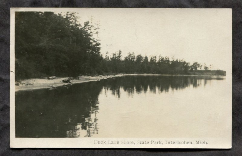 dc667 - INTERLOCHEN Mich 1929 Duck Lake. Real Photo Postcard