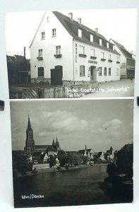 Hotel Gaststätte Lehrertal Ulm Donau Germany Vintage Multiview RP Postcard