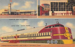 San Diego California Boggs Bros Train Airway Diner Vintage Postcard AA53631
