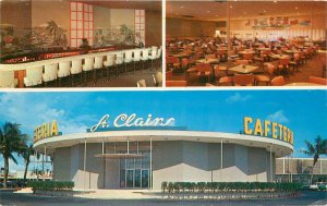 Postcard Florida Pompano Beach Florida St. Clair's Cafeteria Sauer Multi 23-7101