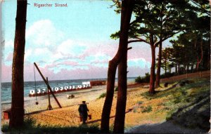 Latvia Rigascher Strand Riga Vintage Postcard 09.77