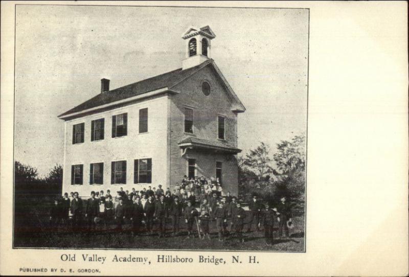 Hillsboro Bridge NH Old Valley Academy c1905 Postcard