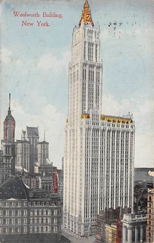 Woolworth building New York, USA R.P.O., Rail Post Offices PU 1914 