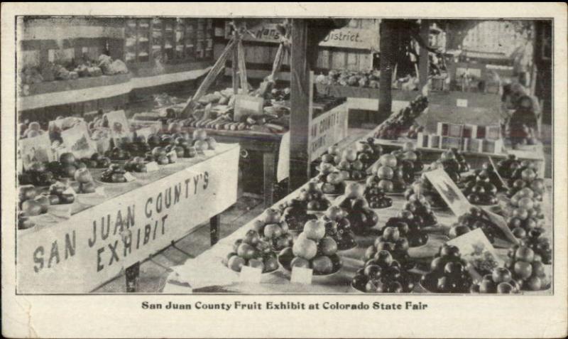 San Juan County Fruit Exhibit Colorado State Fair c1910 Postcard rpx