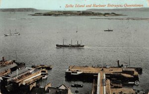 Spike Island & Harbour Queenstown, County Cork, Ireland 1908 Vintage Postcard