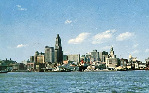 MD - Baltimore, Skyline & Inner Harbor - 1950's