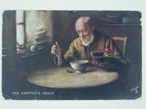 Scottish Life & Character THE CROFTERS GRACE c1907 Postcard by Raphael Tuck 9272