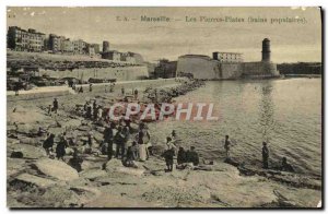 Old Postcard Marseille Les Pierres Plates Popular Bains