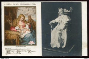 dc1722- ITALY Rome 1910s Eden Hotel Advertising. Galleria Corsini Nativity Scene
