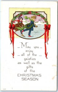 M-70219 May you enjoy all of the gaieties as well as the gifts of the Christm...