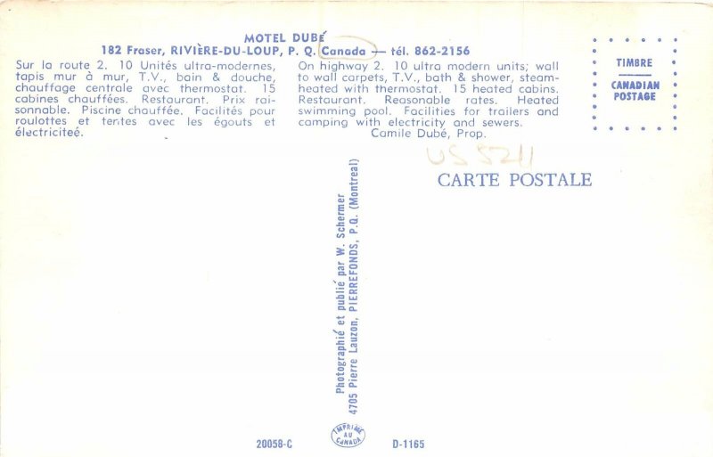 US5211 motel dube riviere du loup p q car canada