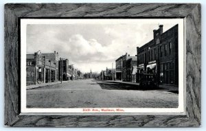 MADISON, Minnesota MN ~ Street Scene SIXTH AVENUE Embossed Border 1910s Postcard