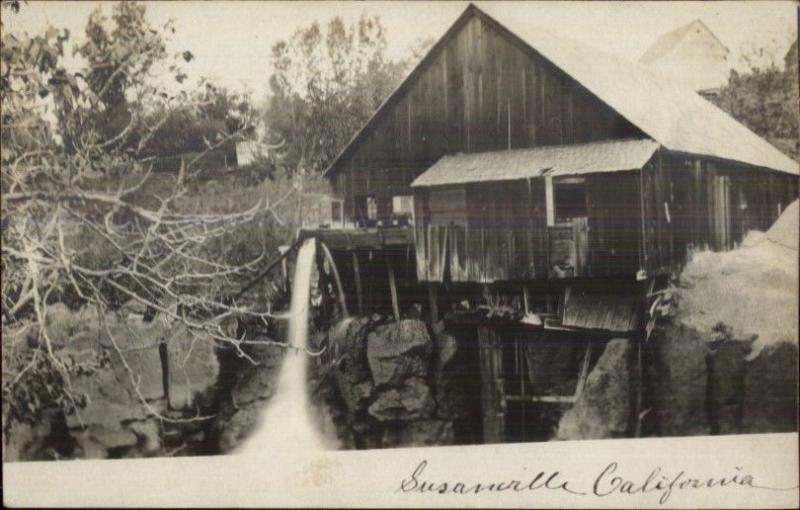 Susanville CA Water Mill c1905 Real Photo Postcard