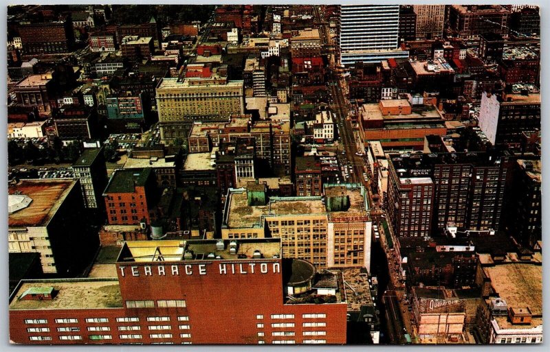 Vtg Cincinnati Ohio OH Downtown City View From Top Of Carew Tower 1960s Postcard