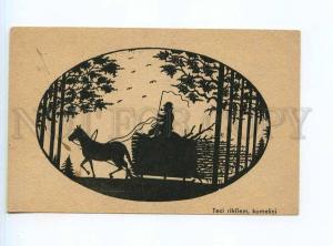 250784 USSR LATVIA Easter Smoking silhouette postcard