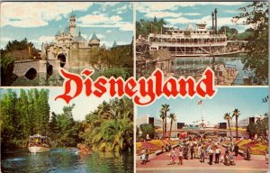 Disneyland Multi View  Anaheim California Unposted Postcard X7