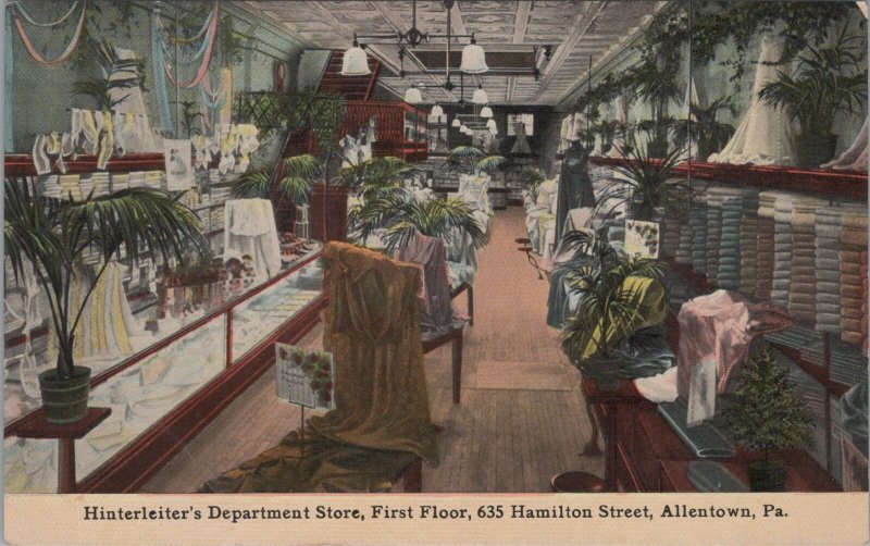 Postcard Hinterleiter's Department Store Allentown PA