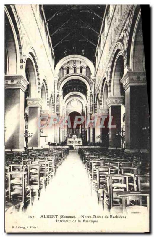 Old Postcard Albert Notre Dame Interior of the basilica Brebieres