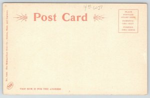 Meredith NH~Post Office Square~Geo F Sanborn Fancy Goods~Barber Shop~c1905 