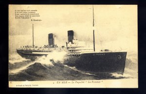 LS3499 - French Liner - CGT - La Provence (with Verse) - built 1906 - postcard