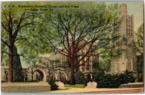 Washington Memorial Chapel and Bell Tower, Valley Forge PA Vintage Postcard K28