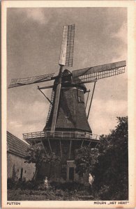 Netherlands Putten Molen Het Hert Windmill Vintage Postcard 09.01