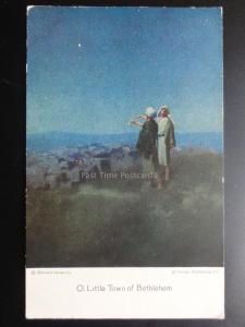 Christmas: O' Little Town of Bethlehem - Shepherds looking at Star, Old Postcard