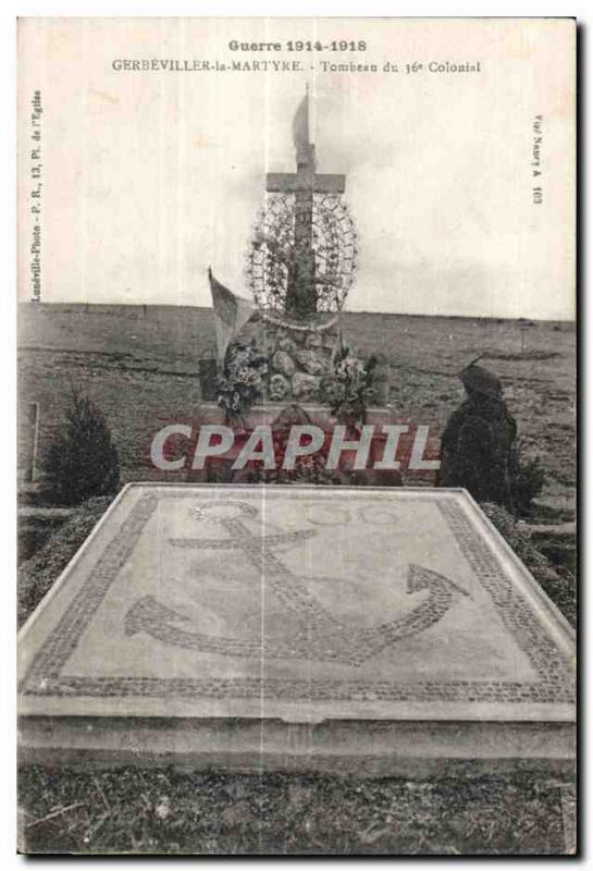 Old Postcard Old Postcard Army War 1914-1918 Gerbeviller Martyr Tomb of the 3...