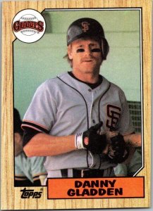 1987 Topps Baseball Card Danny Gladden San Francisco Giants sk3386