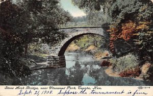 Stone arch bridge Near vine wood park Topeka Kansas  