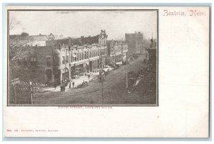 c1905's Bird's Eye View Fifth Street Looking South Beatrice Nebraska NE Postcard