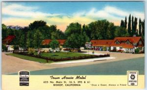 BISHOP, California  CA   Roadside TOWN HOUSE MOTEL  Inyo County c1940s  Postcard