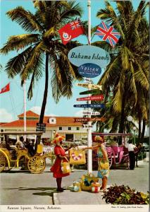 Rawson Square Nassau Bahamas UNUSED Vintage John Hinde Postcard D94