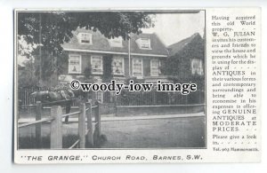 tq0404 - London - The Grange as Antiques Shop, Church Road. Barnes - postcard
