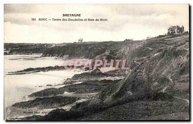 Old Postcard Brittany Binic Mound of Doudellins and Bay Binic