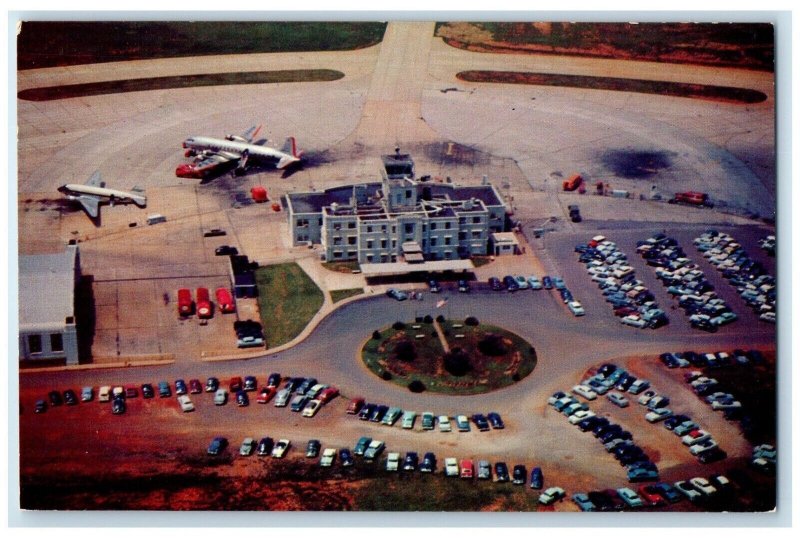 Aerial View Of Knoxville Municipal Airport Four Major Airlines Vintage Postcard