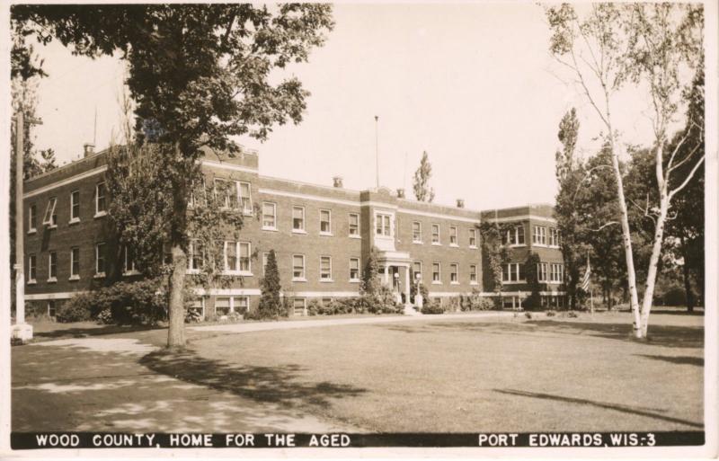 Wood County, Home Of The Aged ~ Port Edwards Wisconsin WI ~ c1944 RPPC Postcard 