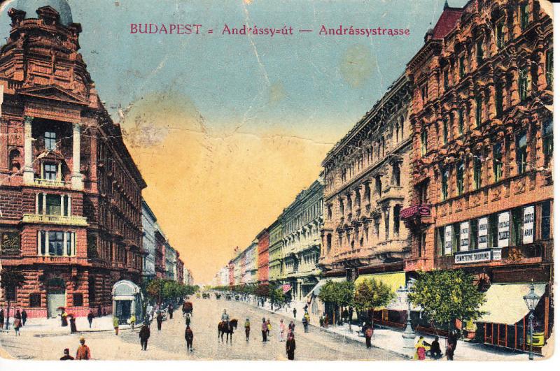 Hungary Budapest Andrassy-ut animated street view censor c.1910s