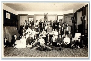 c1910's Children Native American Indian Theater Group RPPC Photo Postcard