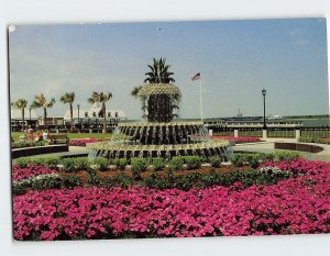 Postcard Pineapple Fountain Charleston Waterfront Park South Carolina USA