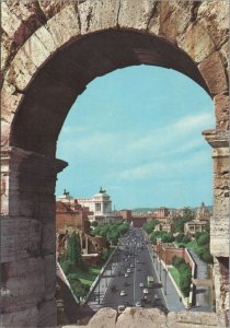 Italy Postcard - Roma / Rome - Imperial Forum Street From Colosseum RRR1430