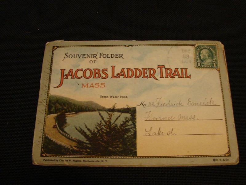 Massachusetts Jacobs Ladder Trail Souvenir Folder 1924  Curt Teich 16 Views