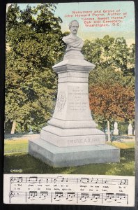 Vintage Postcard 1915 Grave John Howard Payne, Oak Hill Cemetery, Washington, DC