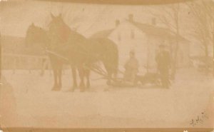 Berwick Canada Horse Drawn Sled Real Photo Vintage Postcard JE359261