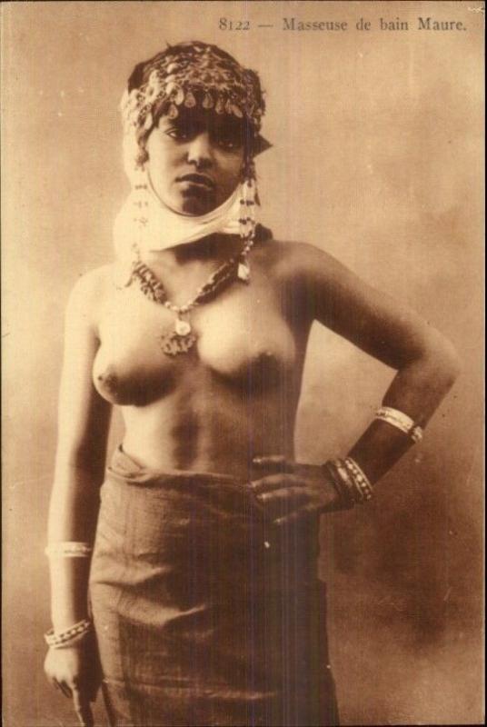 Vintage African Nudes - Beautiful Nude North African Woman Bare Breasts Masseuse de ...