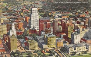 Memphis Tennessee Business District Aerial View~Skyscrapers-Buildings-Street~'40