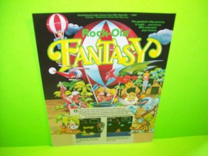 Fantasy Arcade Flyer Rock-Ola 1981 Original NOS Video Game Artwork 2 Sided