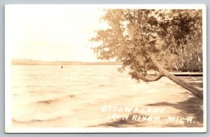 RPPC Real Photo Postcard - Ottawa lake  Iron River, Michigan  c1930