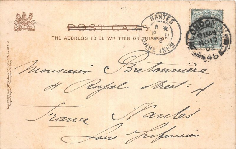 Lot255 driver receiving a fine postcard uk artist signed Thackeray